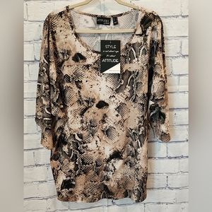 ATTITUDES By Renee | Animal Print Tunic